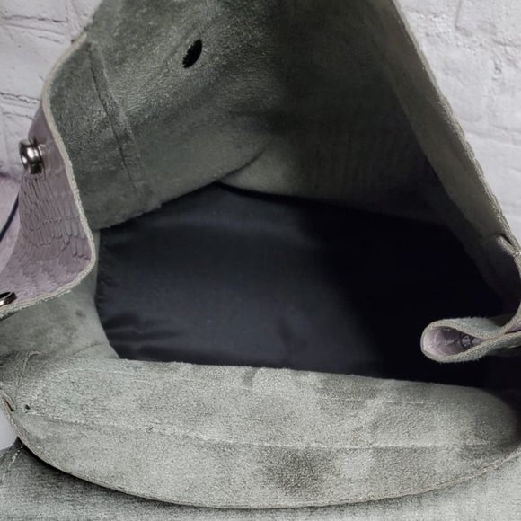 NWT Claudia Canova Grey Croc Flap Over Bac… - Picture 5 of 5